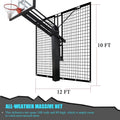KATOP Heavy Duty Basketball Yard Guard Defensive Net System 12FT x 10FT, UV-Resistant Basketball Barrier Net