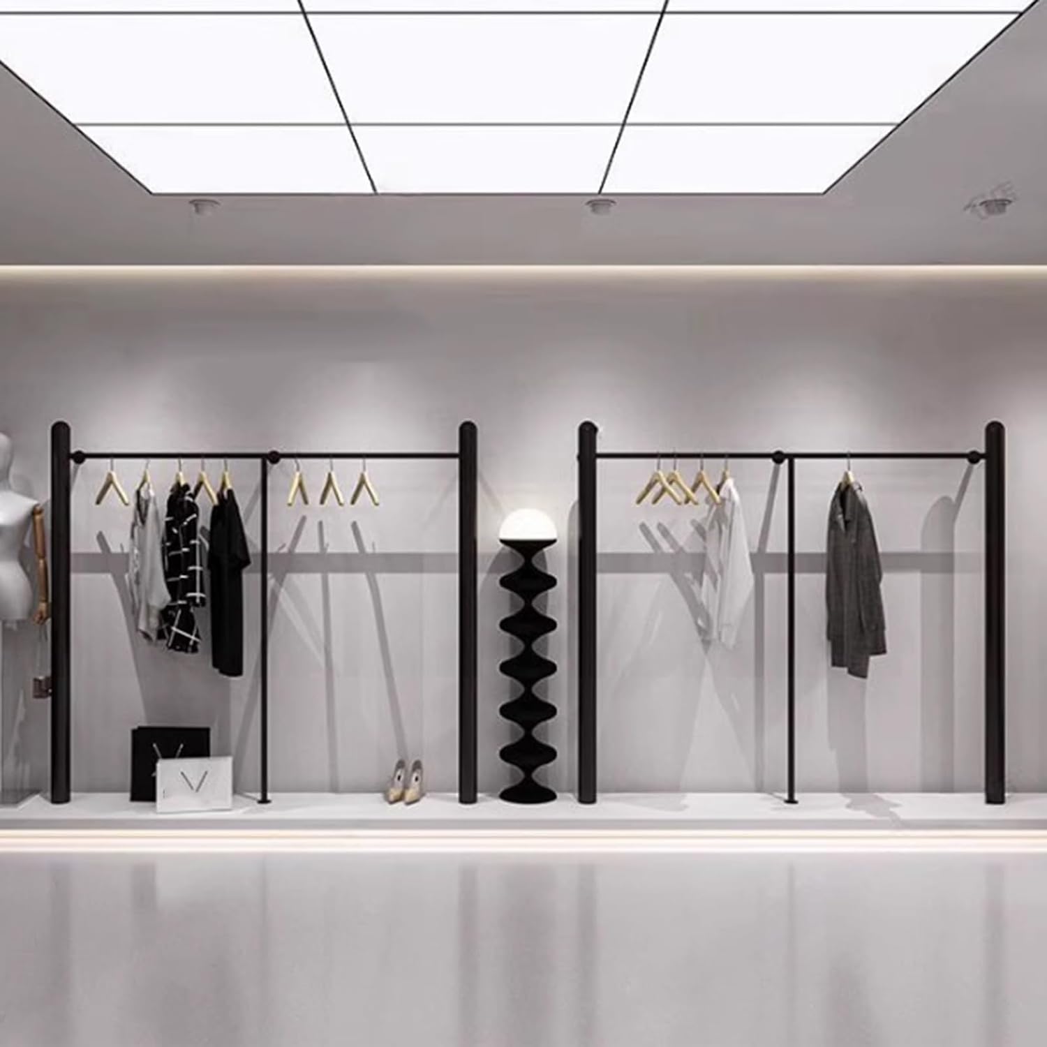 Freestanding Garment Rack Heavy Duty,Unique Closet Wardrobe,for Retail Restaurants and Home Storage(200x160cm)