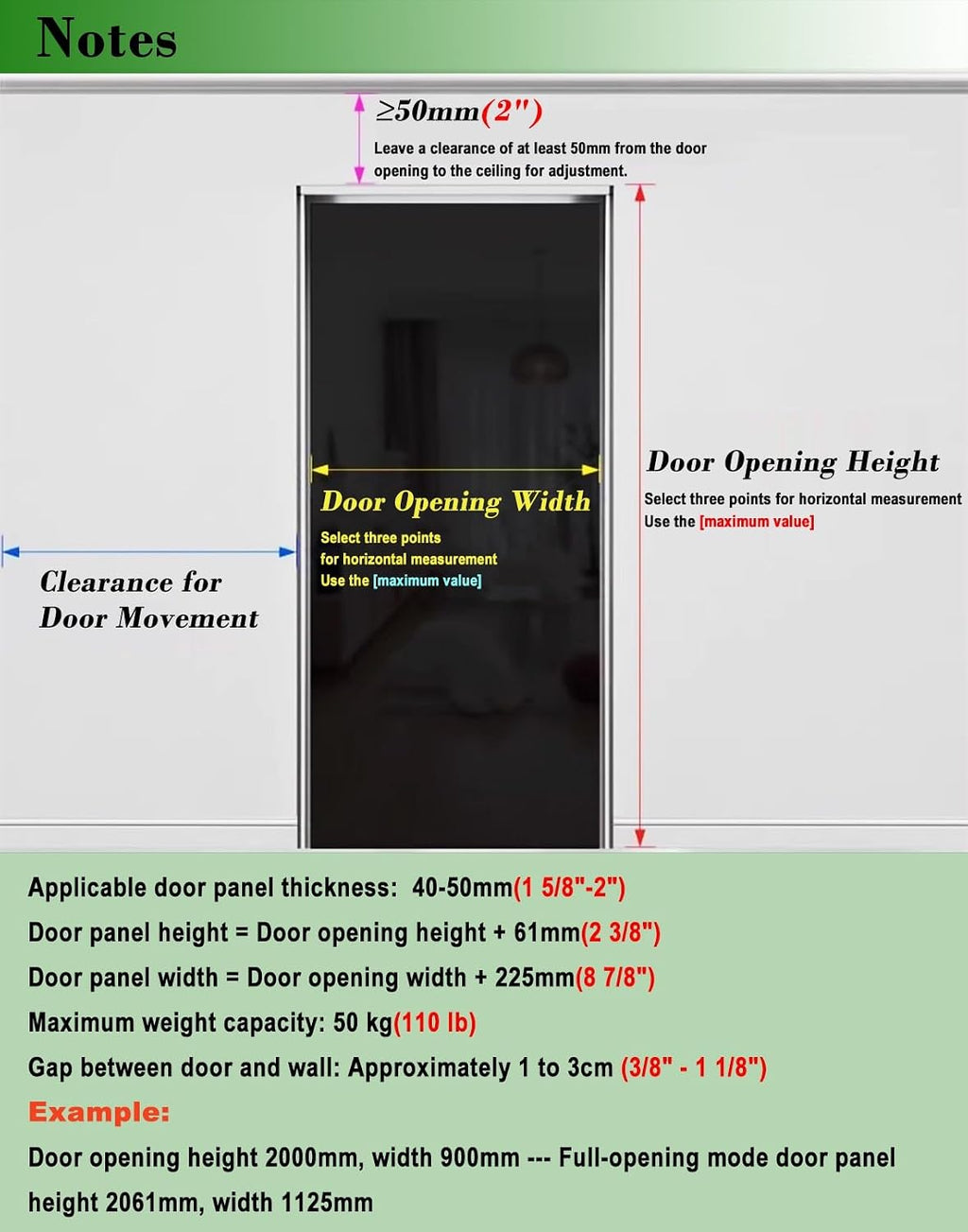 Trackless Ghost Mirror Sliding Door Hardware Kit, Aluminum Pocket Door Track with Soft-Close, Wall Mounted Invisible Barn Closet Door System(58.3in(148cm))