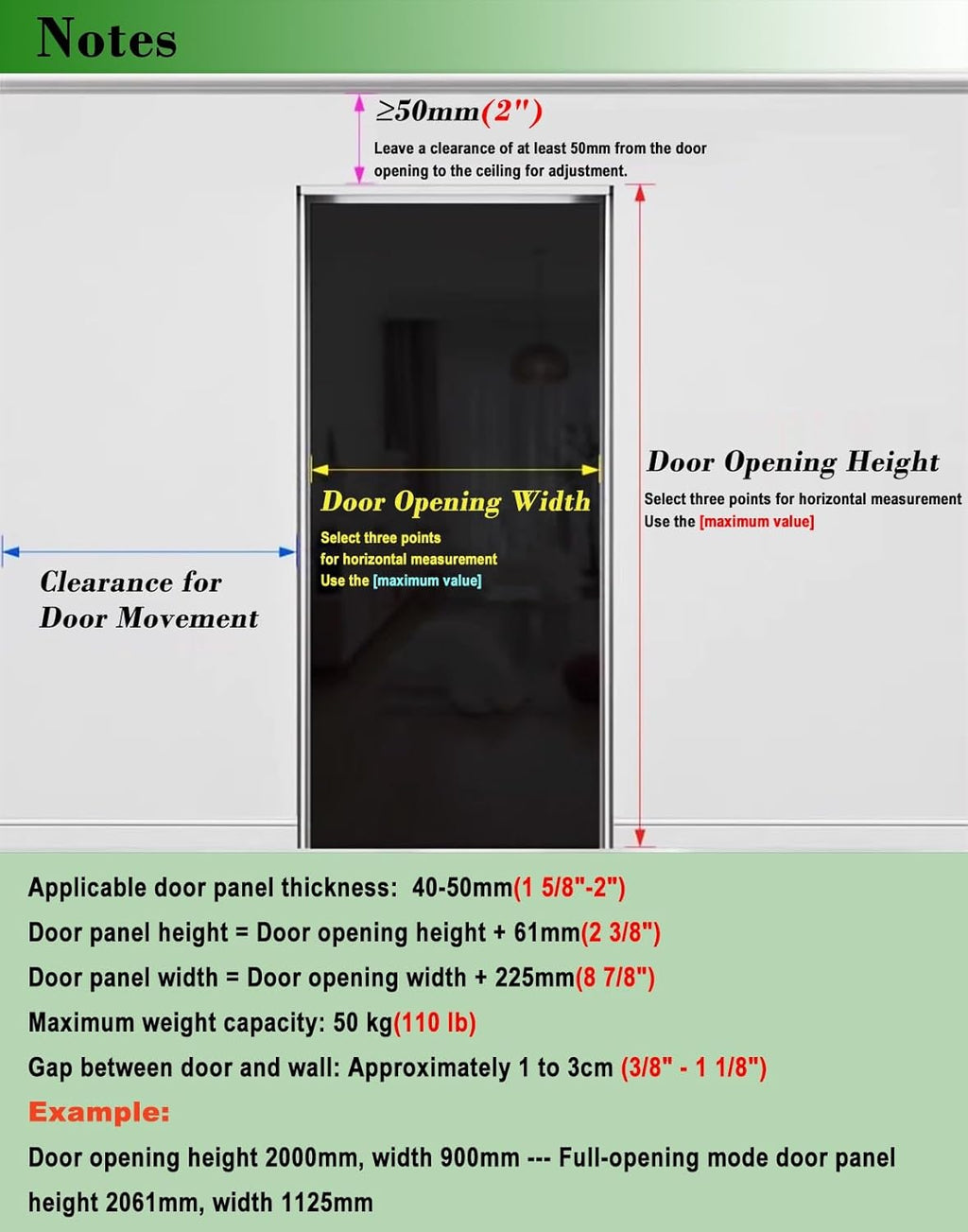 Trackless Ghost Mirror Sliding Door Hardware Kit, Aluminum Pocket Door Track with Soft-Close, Wall Mounted Invisible Barn Closet Door System(66.1in(168cm))