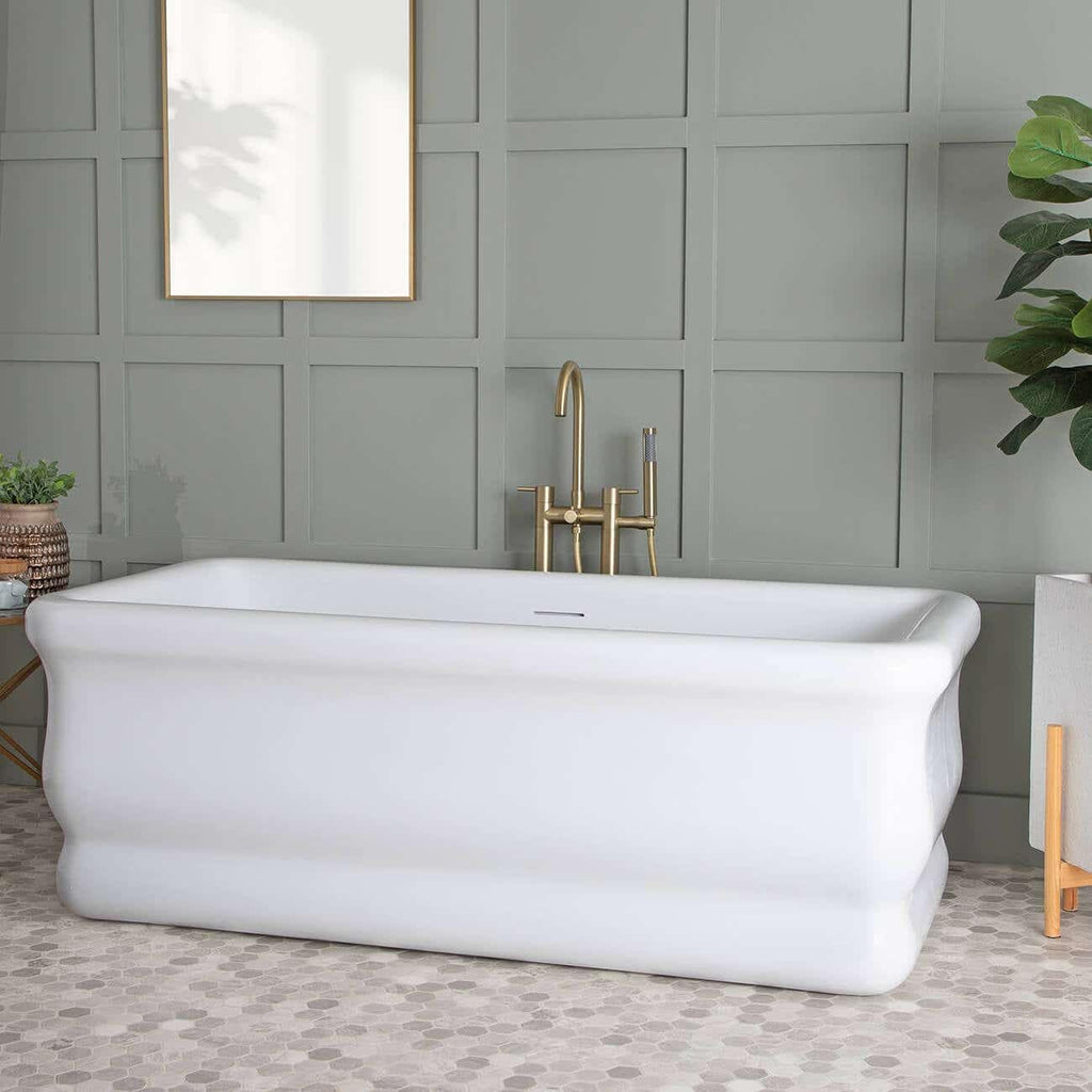 Vintage Tub & Bath Brighton 59 Inch Acrylic Double Ended Freestanding Tub - No Faucet Drillings