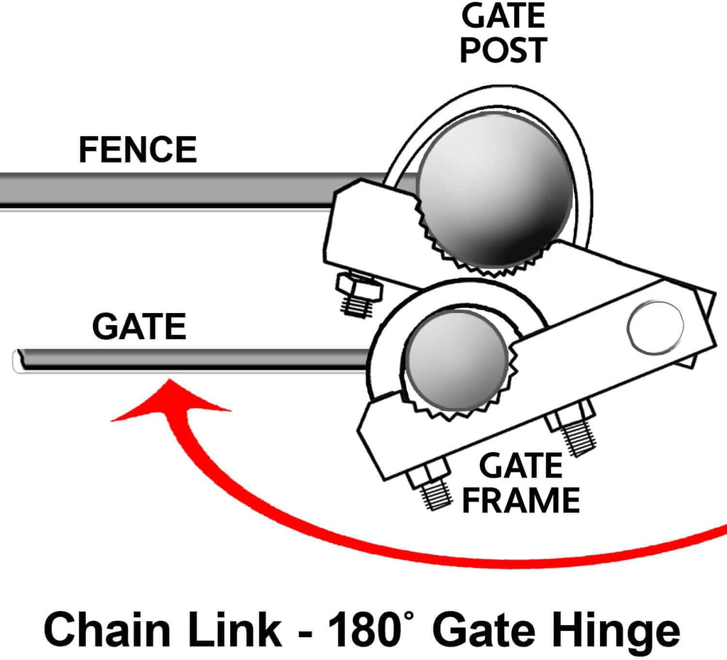 Chain Link Fence 180 Degree Commercial Duty Gate Hinge-for 6-5/8' Outside Diameter Gate Post/Pipe & 1-5/8 Thru 1-7/8' Gate Frames. CASE Qty 4