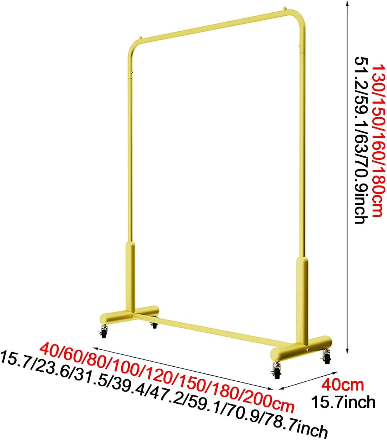 Sturdy Rolling Garment Rack with Wheels - Portable Clothing Organizer for Bedroom & Living Room