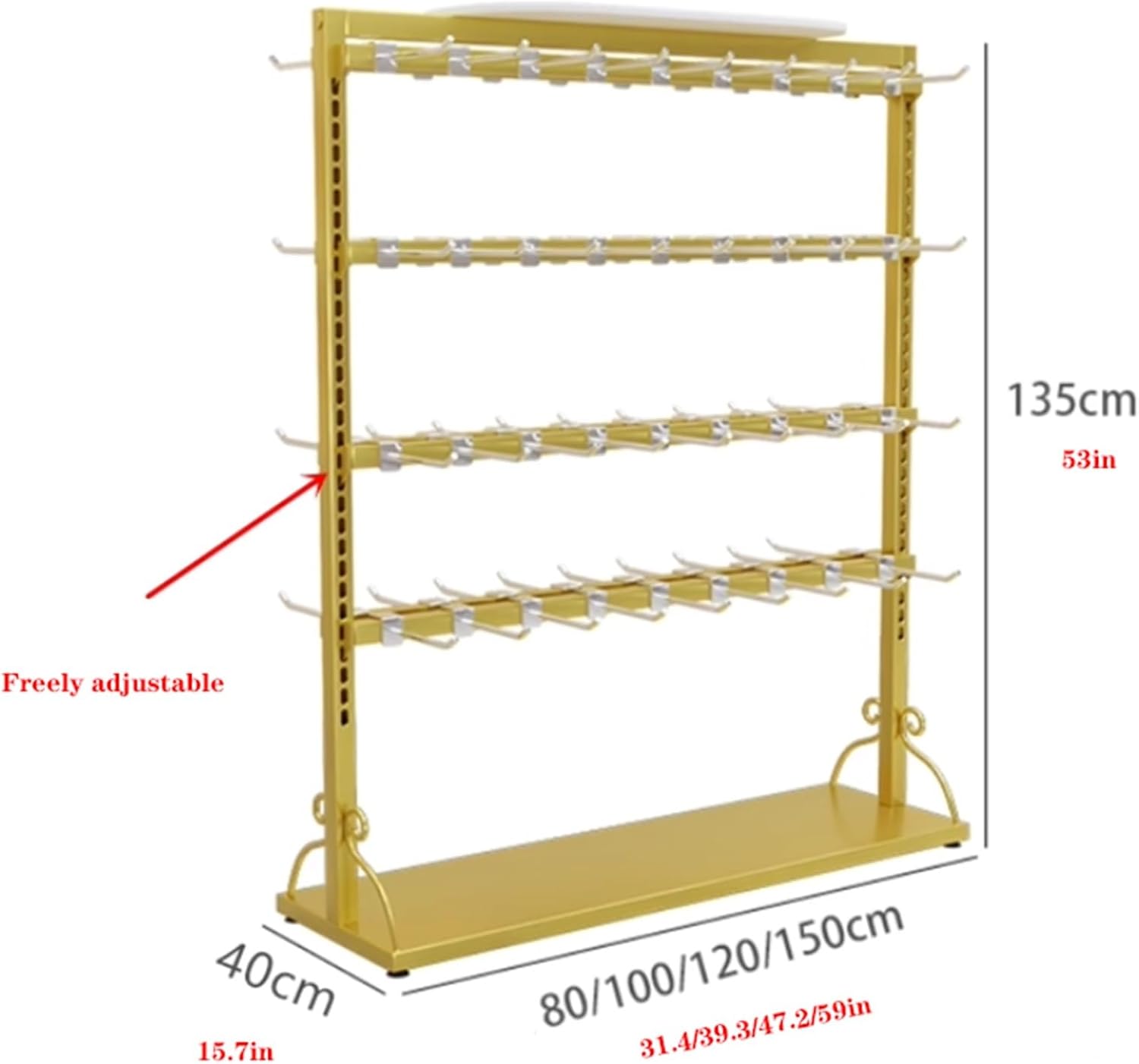 80/100/120cm Underwear Display Stand, Metal, Lingerie Garment Rack, Retail Sock Show shelves, Supermarkets Commercial Clothing Store Shelf, for Bras, Shorts, Hats(Black,100 * 40 * 135cm)