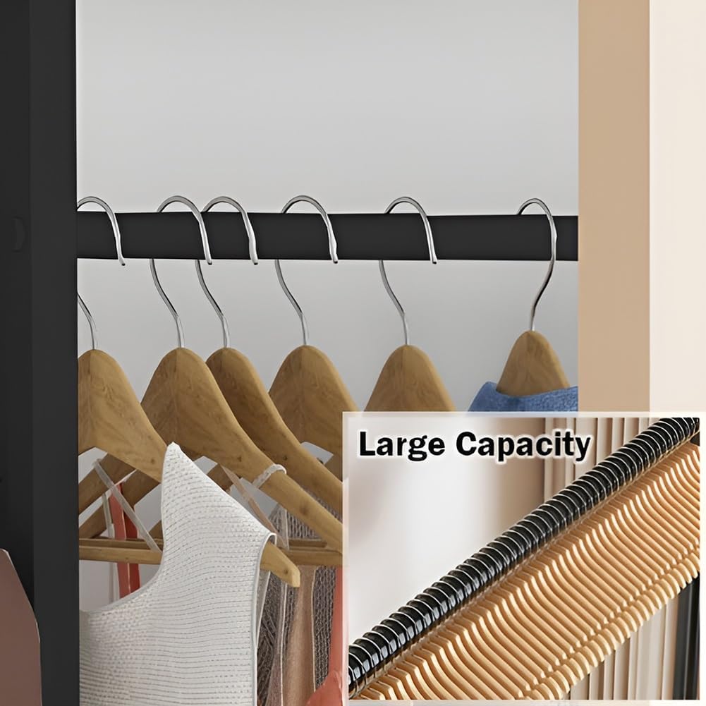Black Large Clothing Rack 4 Tiers Heavy Duty Garment Rack Freestanding Closet Organizer, Max Load 330LBS(100x35x155cm)
