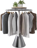360° Rotating Round Garment Rack with Base, Metal, Commercial Clothes Display Stand, Heavy Duty, for Retail Boutiques Home, Laundry Room, 135cm/53in(Silver,60 * 135cm)