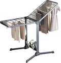 Clothes Drying Rack Laundry Drying Rack Collapsible Portable Drying Rack with Foldable Wings Large Stainless Steel Garment Dryer,Freestanding Washing Machine Organizer,Free of Installation ( Color : B