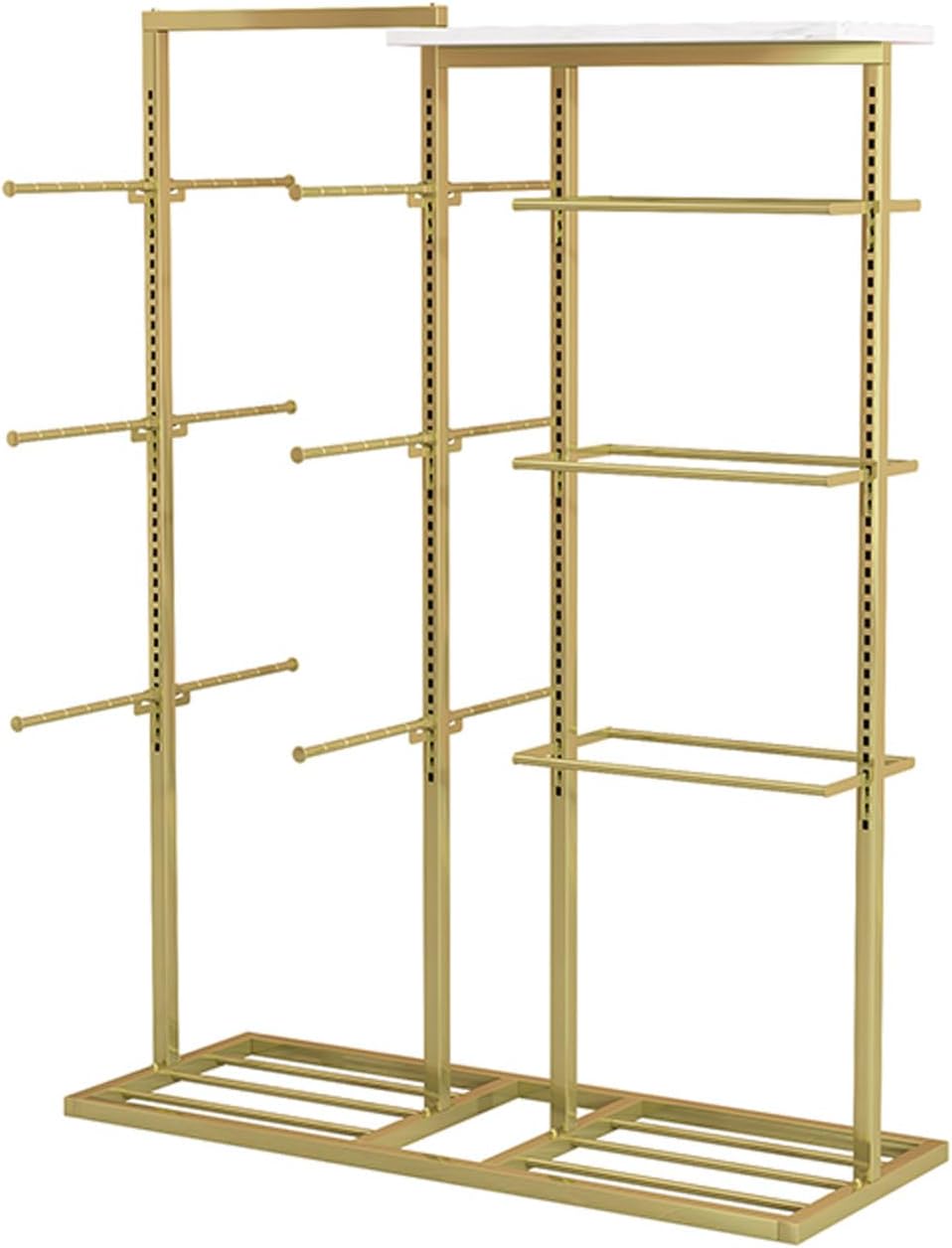 Adjustable Underwear Display Stands, Double-Sided Wrought Iron Floor-Standing Display Stand, Garment Racks with Top Storage Shelf and Hanging Bar, for Bag Skirts Socks Panties Shorts Underwear Bra