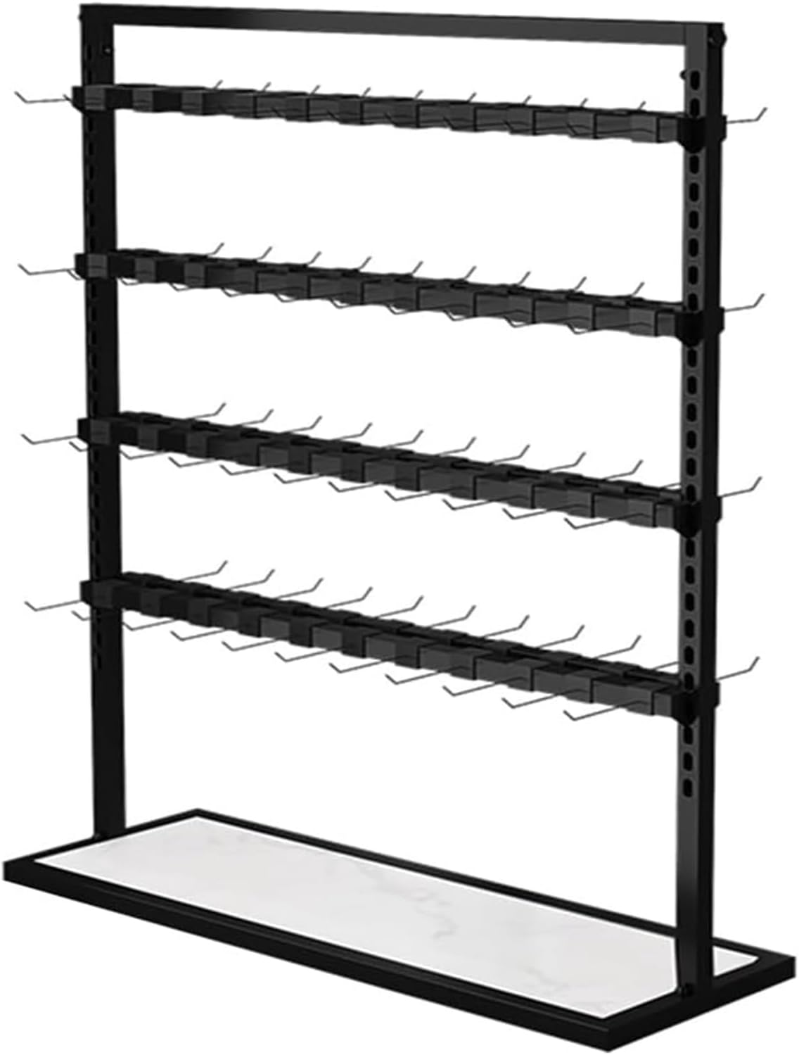 Clothes Rail Garment Rack Floor-Standing Bra Rack, Double Sided Underwear Panty Shorts Display Stand, Boutiques Clothing Retail Store Freestanding Metal Storage,Black-100x35x135cm