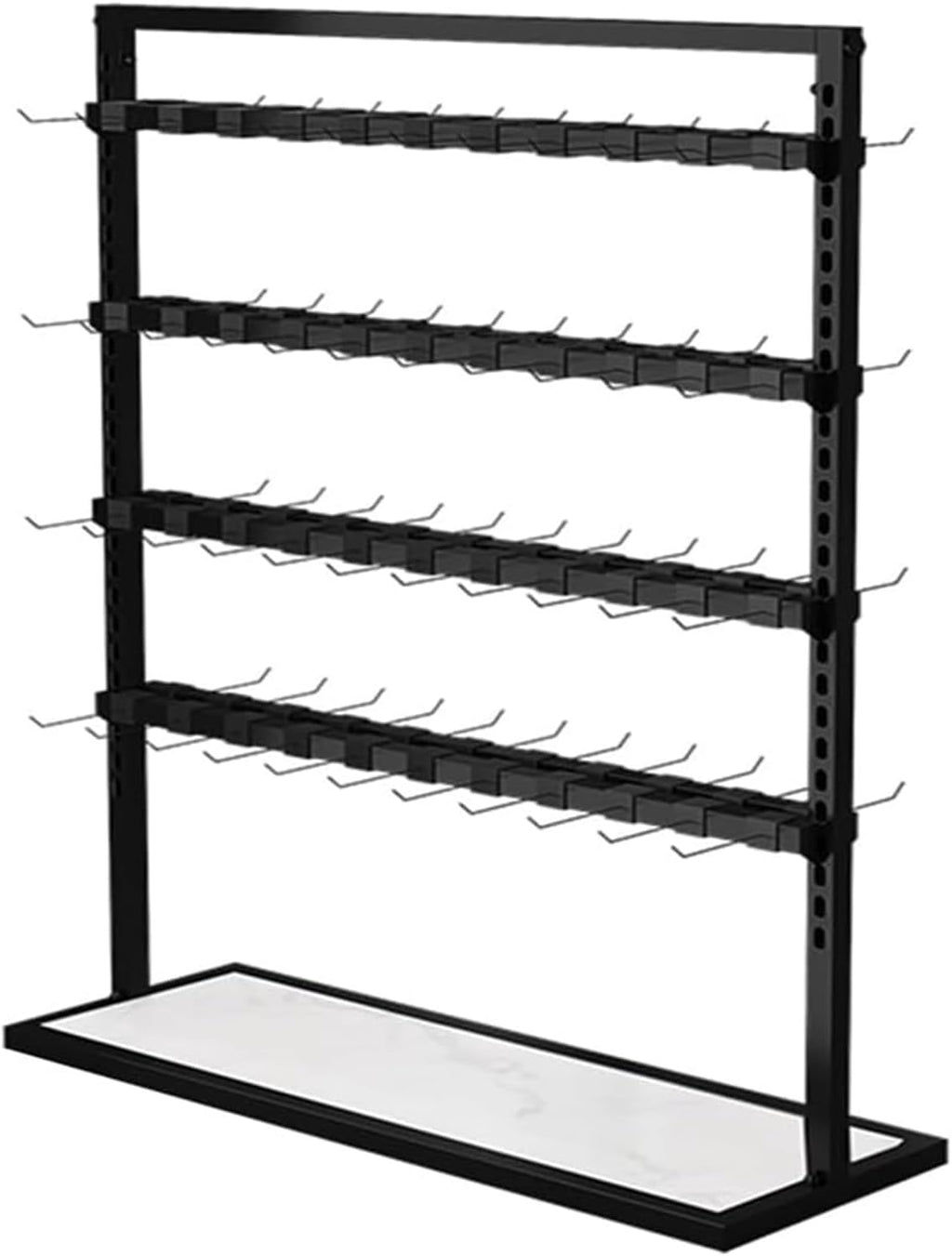 Clothes Rail Garment Rack Floor-Standing Bra Rack, Double Sided Underwear Panty Shorts Display Stand, Boutiques Clothing Retail Store Freestanding Metal Storage,Black-120x35x135cm