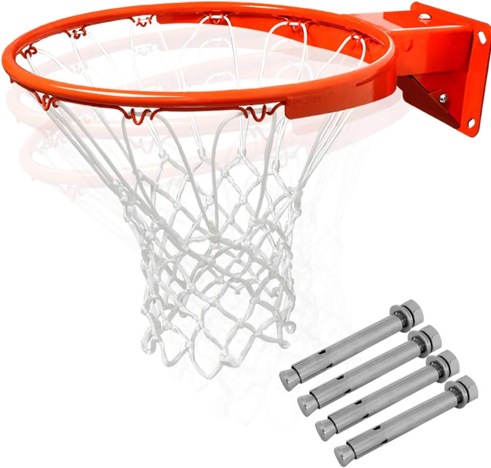 Heavy Duty Wall Mounted Basketball Rim, 18 inch Professional Hanging Basketball Goal Fits Indoor and Outdoor Wall