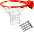 Heavy Duty Wall Mounted Basketball Rim, 18 inch Professional Hanging Basketball Goal Fits Indoor and Outdoor Wall
