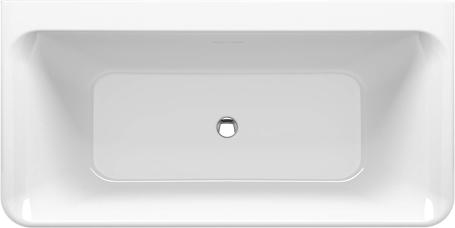 KOHLER Unwind 59-in X 30-in Seamless Back-to-wall Freestanding Bath