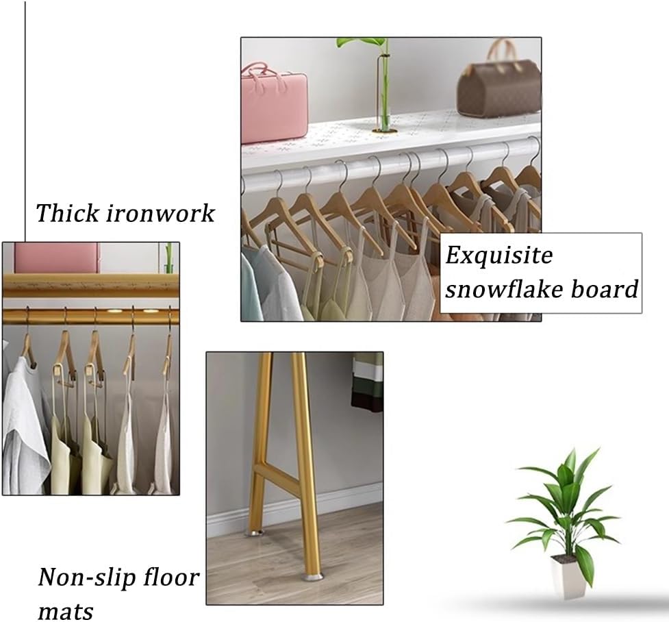 Freestanding Garment Rack, Heavy Duty Metal Construction, Retail Store Display and Home Organization Solution