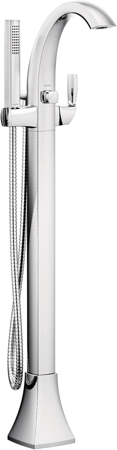 Moen 695 Voss One-Handle Freestanding Floor Mount Tub Filler with Handshower, Chrome