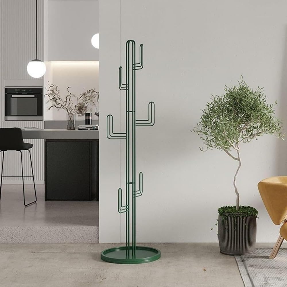 Entryway Clothing Stand Freestanding Coat Hanger Garment Racks With Stable Round Base Cactus Shape For Clothes Hats, Bags Fo for Bags(Gold)