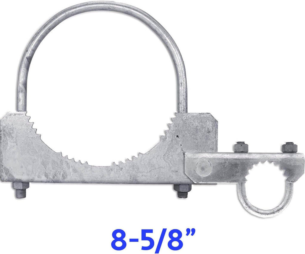Chain Link Fence 180 Degree Commercial Duty Gate Hinge-for 8-5/8' Outside Diameter Gate Post/Pipe & 1-5/8 Thru 1-7/8' Gate Frame. Chain Link Post Gate Hinge - Hinge U Bolts Included - Qty 2