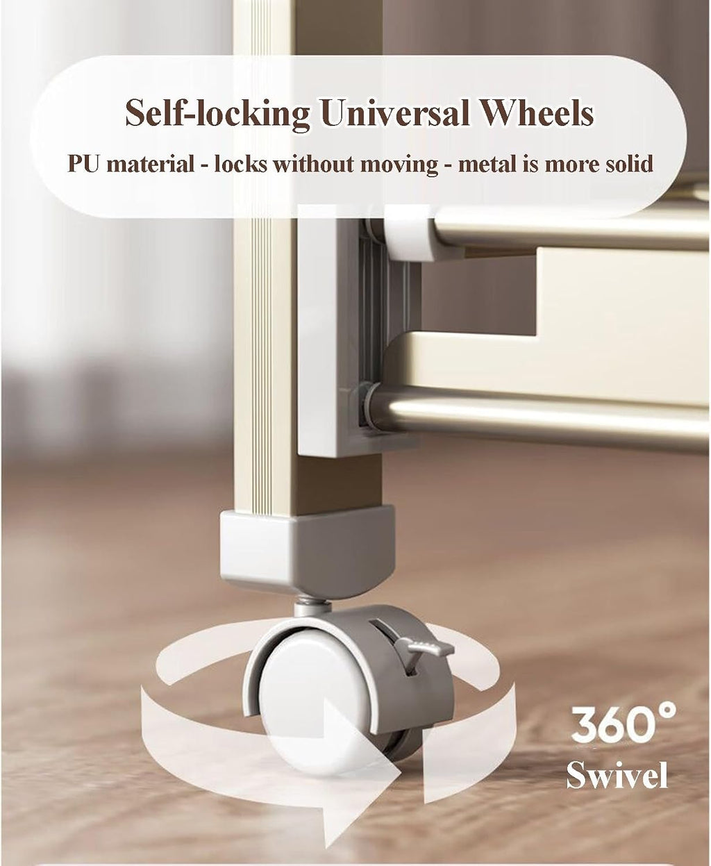 Coat Rack Hooks Double Clothes Rail Commercial Grade Garment Rack with Wheel, Heavy Duty Clothing Rails Adjustable Collapsible Rolling Clothes Rack(120-200cm)