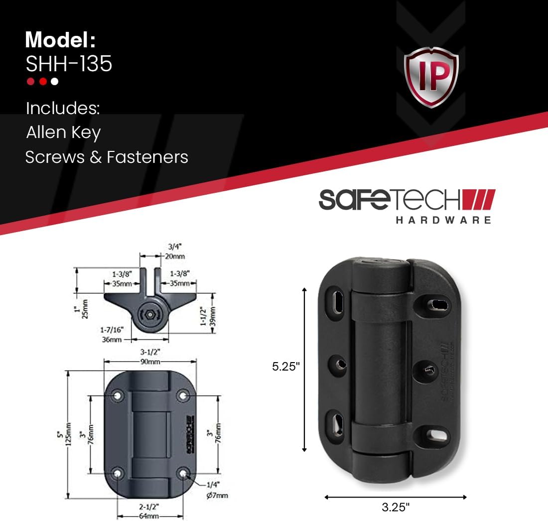 Safetech Hardware 22-Inch Push Lock Magnetic Top Pull Pool Gate Latch (SL-50H) & MegaKlik Gate Hinges Bundle