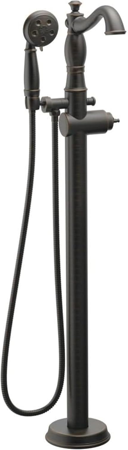 Delta Freestanding Tub Faucet with Hand Held Shower, Oil Rubbed Bronze Floor Mount Tub Filler, Venetian Bronze T4797-RBFL-LHP (Valve and Handle Not Included)