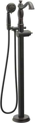 Delta Freestanding Tub Faucet with Hand Held Shower, Oil Rubbed Bronze Floor Mount Tub Filler, Venetian Bronze T4797-RBFL-LHP (Valve and Handle Not Included)