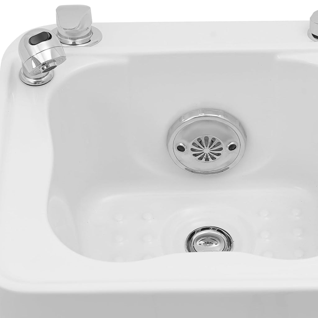 Foot Spa Bath Massager with Bubble, 55W Portable Electric Heated Foot Bath Tub with 7-Color LED Lights, Built-in Hand Shower, Drain Plug & Wheels for Home, Beauty Salons, Feet Stress Relief