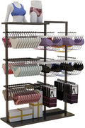 Retail Store Display Rack,Free Standing Garment Rack,Double Sided Coat Hanger,Heavy Duty Metal Underwear,Bra,Shorts and Socks Display Rack,Island Rack with