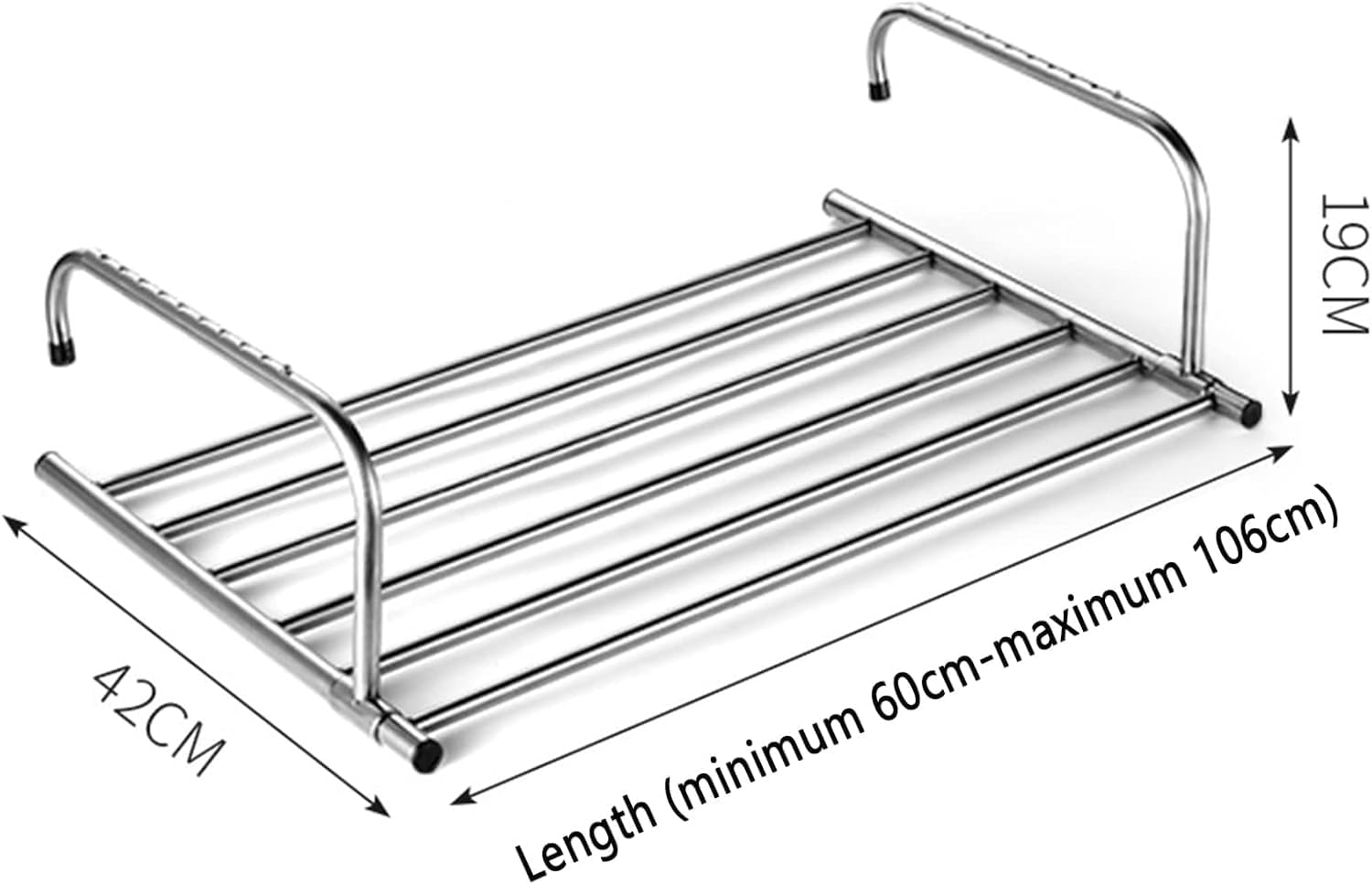 Clothes Drying Rack, Collapsible Stainless Steel Laundry Airer for Balcony and Bathroom, Space-Saving Folding Design