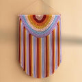 Colorful Cotton Wall Tapestry, Boho Tapestry with Solid Wood Rod, Hand Woven Large Macrame Wall Hanging, Exquisite Woven Wall Decor for Living Room and Bedroom