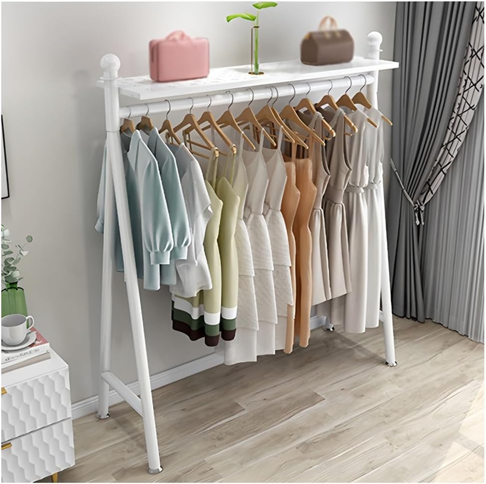 Freestanding Garment Rack, Heavy Duty Metal Construction, Retail Store Display and Home Organization Solution