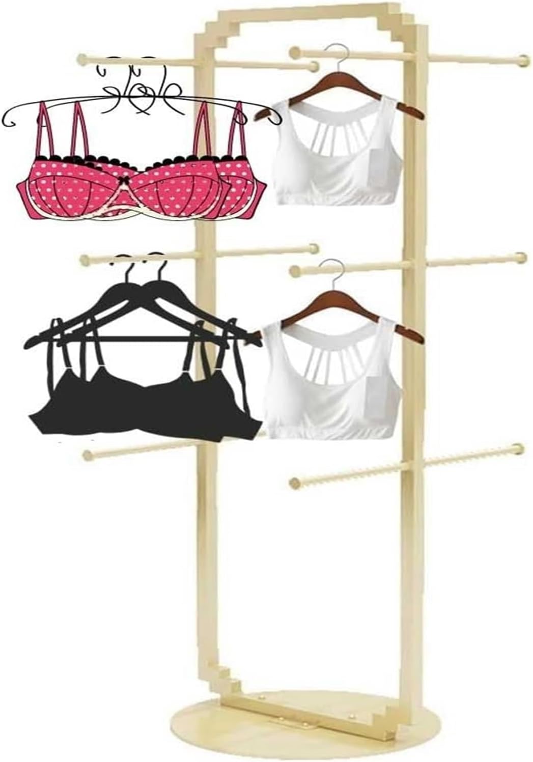 Clothes Rail Garment Rack Underwear Display Stand, Floor Bra Shelf Men's Shorts Display Rack Hanging Underwear Rack Clothing Display Stand for Shopping Mall, Underwe