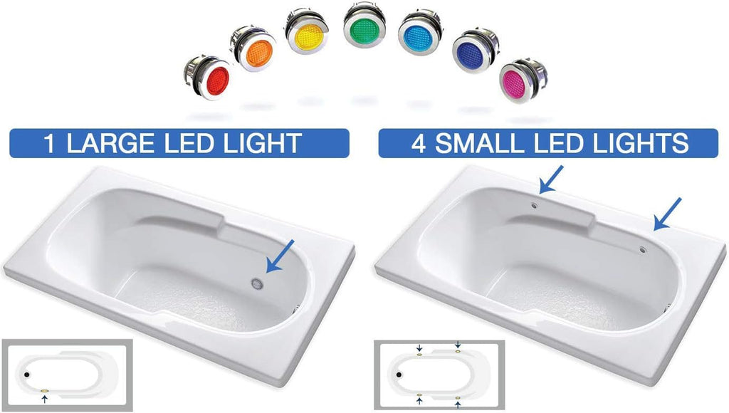 Carver Tubs - CK5959 - Modern Acrylic Fiberglass Soaking Corner Bathtub for Small Bathrooms, w/LED Lights - White Modern Curved Triangle Two Person Tub - Deep Relaxing Soak - 59'L x 59'W x 20.5'H