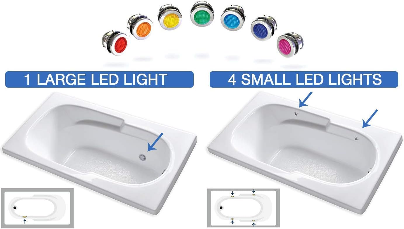Carver Tubs - CK5959 - Modern Acrylic Fiberglass Soaking Corner Bathtub for Small Bathrooms, w/LED Lights - White Modern Curved Triangle Two Person Tub - Deep Relaxing Soak - 59'L x 59'W x 20.5'H