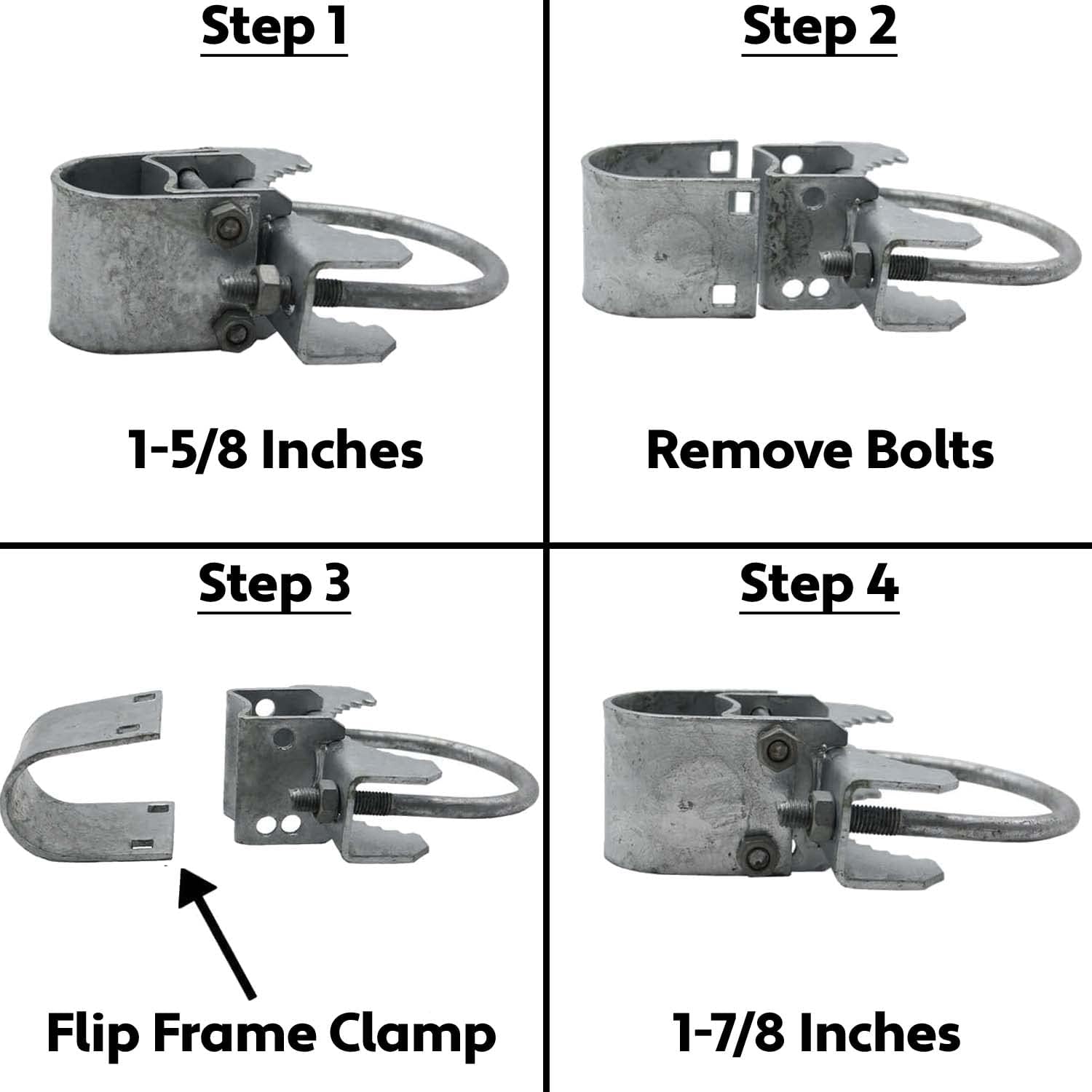 Chain Link Fence Bull Dog Commercial Duty Gate Hinge-for 4-1/2' Outside Diameter Gate Post/Pipe & 1-5/8' Thru 1-7/8' Gate Frames - CASE Qty 10