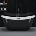 67' Free Standing Tub, Acrylic Freestanding Bathtub, Modern Soaking Tub with Integrated Overflow and Drain, White Bathroom Fixture, Stand Alone Bathtub, CUPC Certified, Elegant White