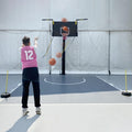 Gymnasium Court Basketball Rebounder Return System, Large Basketball Net Catcher Compatible with Indoor & Outdoor Basketball Hoops