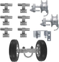 6' CHAIN LINK WALL MOUNTED ROLLING GATE HARDWARE KIT: (Chain Link Fence Gate Parts) (6' Rut Runner, 2 Track Wheels, 6 Wall Mounted Track Brackets, 1 Rolo Latch)
