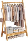 Floor-Standing Solid Wood Rotating Coat Rack，Bamboo Clothes Rack with Hooks Collapsible Coat Garment Rack for Entryway Cloakroom Laundry Room and Bedroom Space Saving Orga for Hanging Clothe