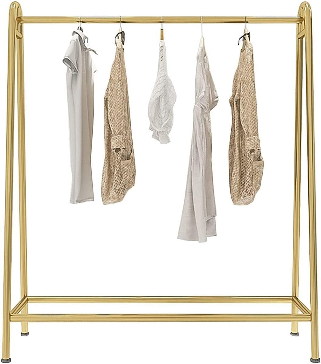 Gold Metal Garment Rack, Free Standing Clothing Organizer, Heavy Duty Clothes Display Rack 120x40x150cm