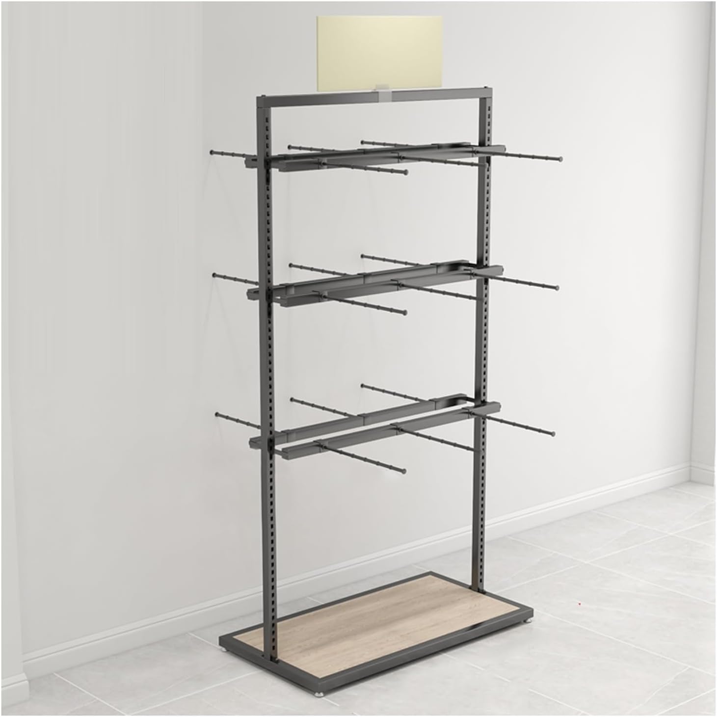 Underwear Display Stands,Freestanding Clothing Store Boutiques Retail Lingerie Garment Rack,Metals Lingerie Stand Shelves,for Socks Bra Panties(Color 2,100 X 40 X 135cm)
