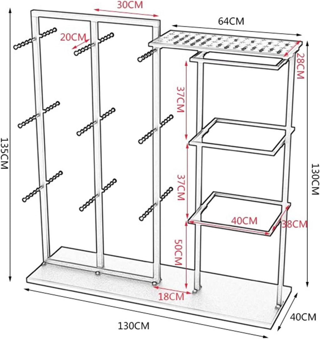 Freestanding Clothing Store Organizer Rack,Underwear Rack,Retail Store Scarf Panty Shorts Bra Hijab Silk Shawl Display Stand for Boutique/Cloth Store(Gold B 130X40X135CM)