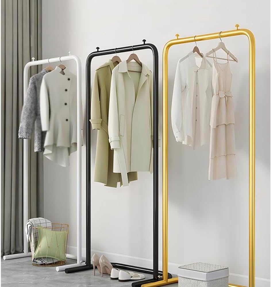 Freestanding Heavy Duty Clothing Garment Rack, Metal Clothing Rack, Large Clothing Rack for Hanging Clothes, Easy Assembly, for Entryway, Living Room, Bedroom(White,60x40x150cm)
