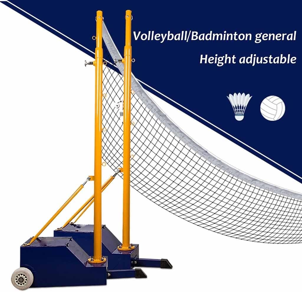 Volleyball/Badminton Poles with Net for Adult & Youth, Steel Volleyball/Badminton Stand with Stable Base, Indoor & Outdoor Use (Color : Style 2, Size : 5-6.6ft)