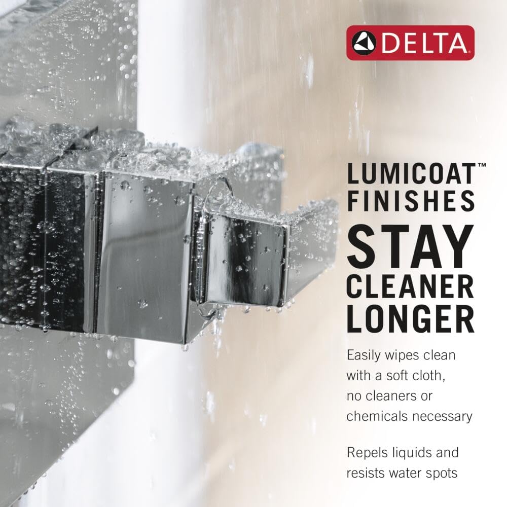 Delta Faucet Tetra Brushed Nickel Wall Mount Tub Filler, Brushed Nickel Tub Faucet, Freestanding Bathtub Faucet, Tub Filler, Lumicoat Stainless T5789-SS-PR-LHP-WL (Valve and Handles Not Included)