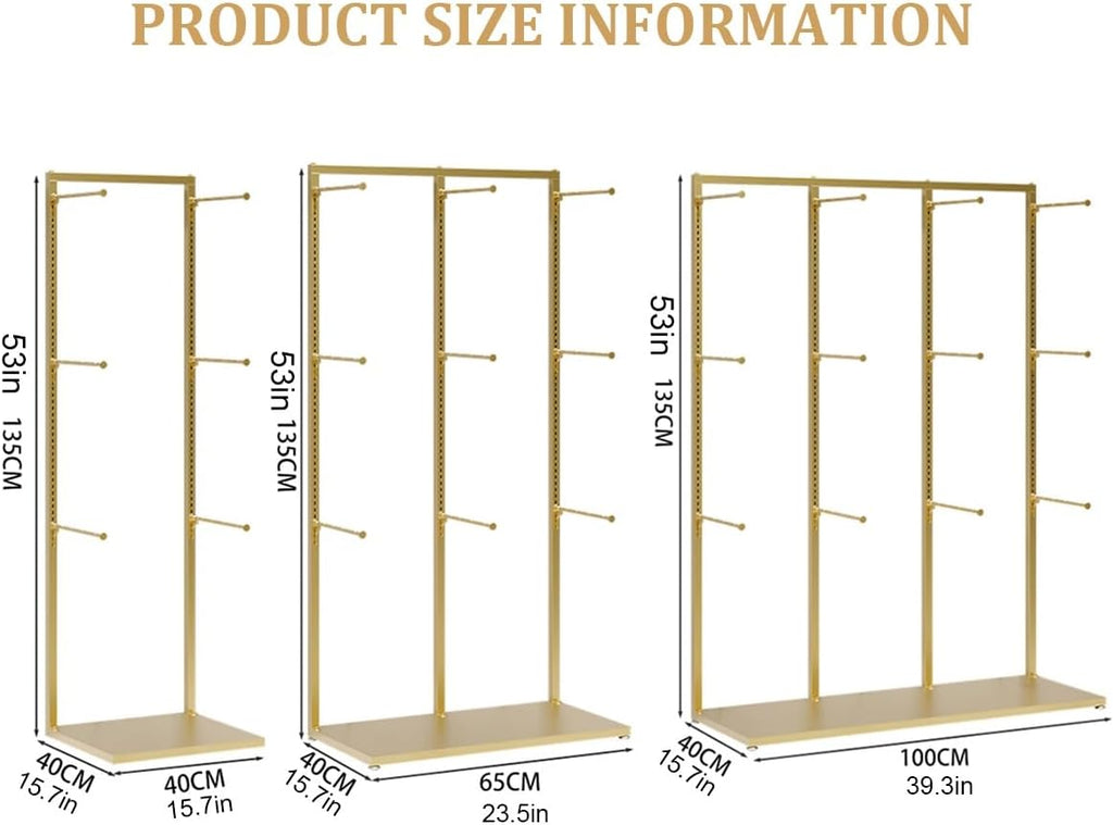 Metals Underwear Display Rack Stand,Freestanding Clothing Store Boutiques Retail Lingerie Garment Rack Coat Rack Stand,Commercial Shelves,for Socks Bra Panties Scarves Storage(Gold,L100cm/39.3in)