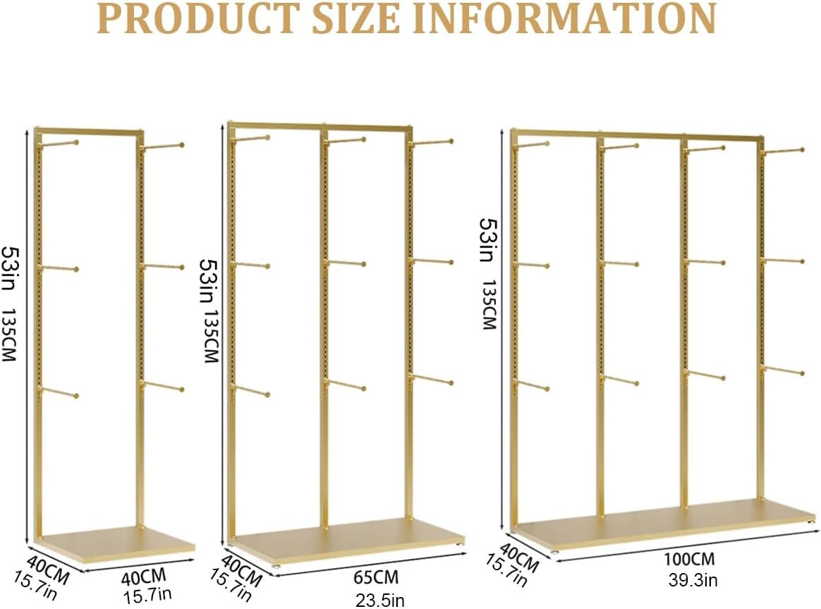 Metals Underwear Display Rack Stand,Freestanding Clothing Store Boutiques Retail Lingerie Garment Rack Coat Rack Stand,Commercial Shelves,for Socks Bra Panties Scarves Storage(Gold,L100cm/39.3in)