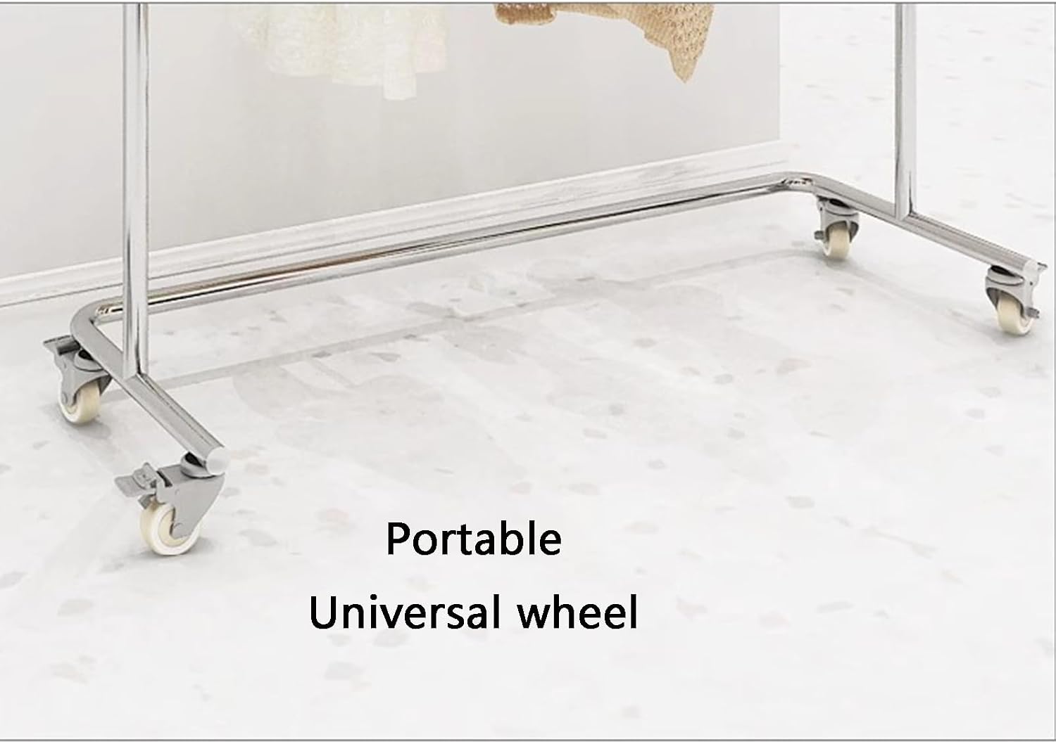 Heavy duty Garment rack Single Rod Clothes Rack With Wheels, Rolling Clothing Rack For Hanging Clothes, Heavy Duty Clothes Rail For Bedroom And Boutique, U-shaped Base Coat Rack Load 280 Lbs ( 120X40
