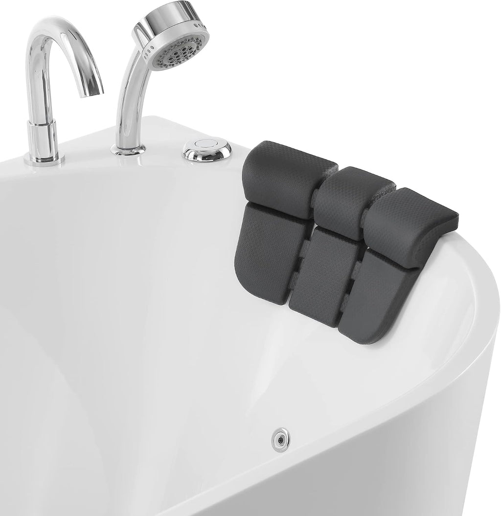 Empava 67' Freestanding Whirlpool Bathtub Oval with 8 Hydromassage Adjustable Water Jets Luxury Acrylic Massage SPA Soaking Bath Tub in White Double Ended