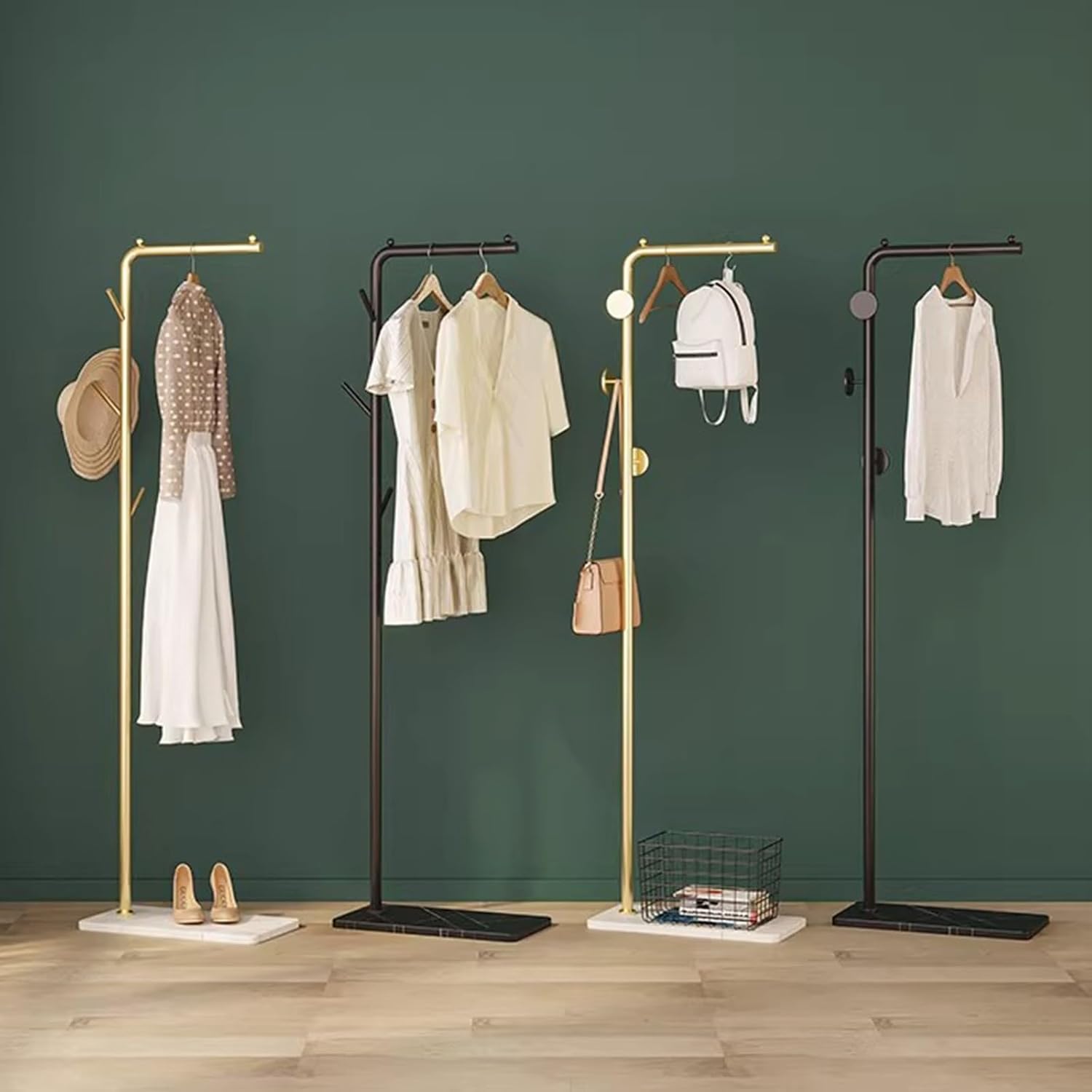Metal Garment Rack, 66.9inch Clothes Rack For Bedroom Freestanding Wardrobe Rack Clothing Racks For Hanging Clothes For Laundry Living Room Entrances Cloakroom(Round payment,White)