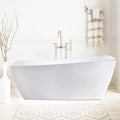 Vanity Art 67 X 31 Inch White Acrylic Freestanding Bathtub | Contemporary Design Soaking Tub with Pop-up Drain and Slotted Overflow Included, UPC Certified VA6841